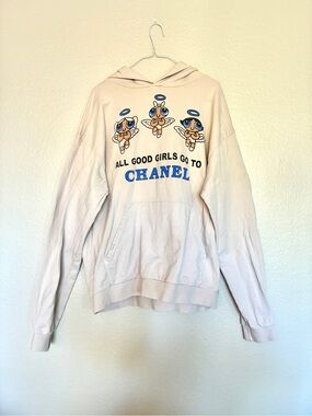 MEGA YACHT Powderpuff Girls Graphic Hoodie All Good Girls Go To Chanel Cream Y2K
